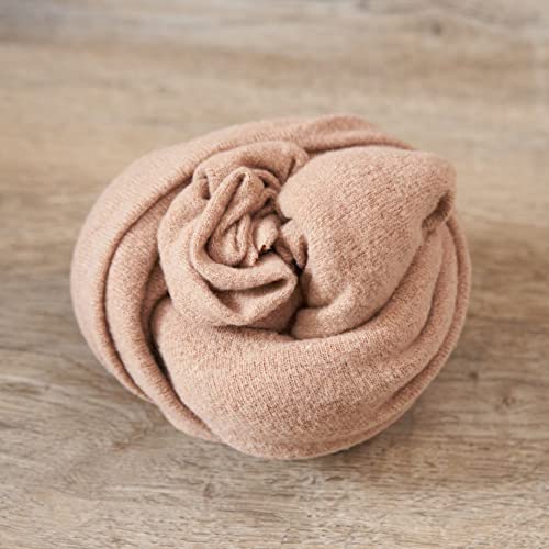 Zeroest Newborn Photography Wraps with Hat Baby Photo Outfit Girl Stretch Blanket Infant Boy Props for Baby Photo Shoot - color: Tan
