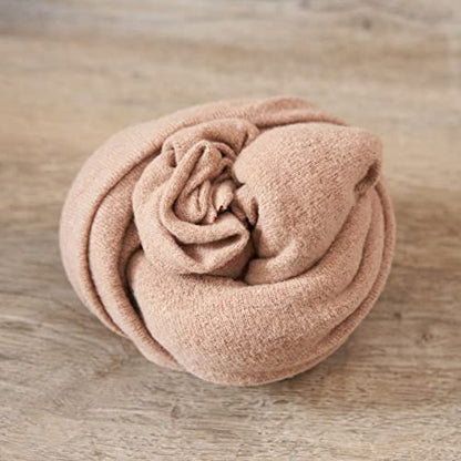 Zeroest Newborn Photography Wraps with Hat Baby Photo Outfit Girl Stretch Blanket Infant Boy Props for Baby Photo Shoot - color: Tan
