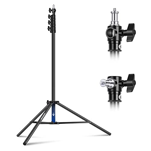 NEEWER 9.8ft/3m Air Cushioned Light Stand, Heavy Duty Metal Photography Tripod Stand with 1/4" to 3/8" Reversible Spigot, 3 Way Mounting Interface & Metal Locking Knobs, Max Load 5.5lb/2.5kg - size: 300cm w/Air Cushioned