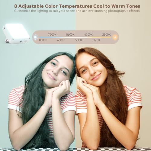ZENIKO VS5 R Magnetic RGB LED Video Light with Soft Diffuser, Small Panel Light for Photography, Vlog, Live Streaming, HSI 36000 Colors, 2500K-8500K, CRI 95+, TLCI 96+, 13 FX Modes, APP Control - color: White
