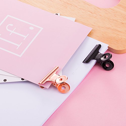 40 Pack Metal Clips 0.87 Inch Small Bull Binder Paper Clips for Picture Photo Crafts Food Bags Home Office Supplies(Multicolor) - color: Multicolor