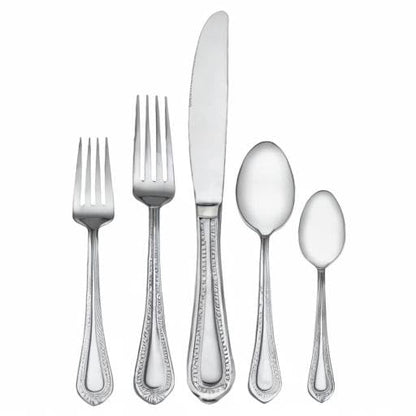 Mikasa Regent Bead 65-Piece Silverware Set, 18/10 Stainless Steel Flatware Service for 12, Includes 5 Serving Tools, Dishwasher Safe Polished Cutlery - size: 65 Piece Set, style: Regent Bead
