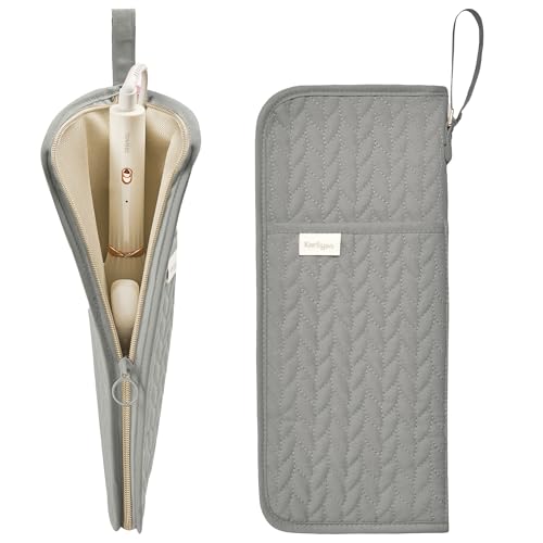 KarSyon Hot Tools Organizer Heat Resistant Mat Case Hair Tools Holder Travel Bag Portable Hair Styling Tools Cover Pouch for Curling Iron,Flat Iron,Hair Straightener (Grey) - color: Grey