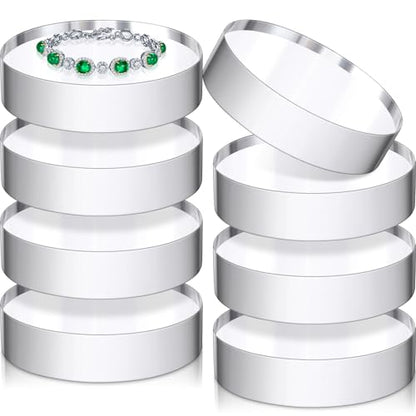 Remerry 8 Pcs Acrylic Round Blocks for Display Clear Polished Blocks for Display Clear Acrylic Edge Polished Base Display Riser for Table Showing Cosmetics Collectibles Figures(4 x 4 x 1 Inches) - size: 4 X 4 X 1 Inches