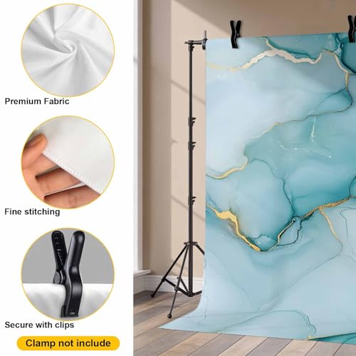 Abstract Marble Texture Backdrop for Photography, Teal Gradient Art Photo Backdrop Portrait Background Party Banner Photo Backgrounds for Studio Booth Props, 7x5ft - color: Turquoise, size: 7x5FT
