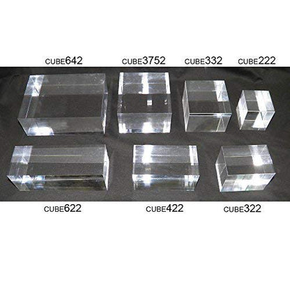 Mirart Clear Acrylic Cube (3" x 3" x 2") - size: 3" x 3" x 2"