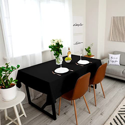 Utopia Kitchen Rectangle Table Cloth 1 Pack, Tablecloth Machine Washable, Polyester Table Cover for Dining, Buffet Parties, Picnics, Events, Weddings and Restaurants (60x102 Inches, Black) - color: Black, size: 1 Pack 60x102 Inch Tablecloth