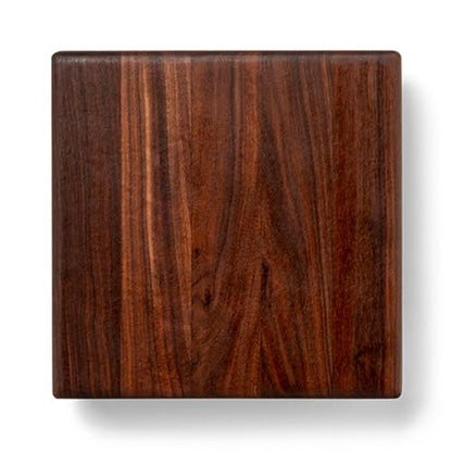 John Boos B Series Square Wooden Walnut Cutting Board 12”x12” – 1.5” Thick, 5-lb Non-Reversible Butcher Block with Stainless Steel Bun Feet & Edge-Grain - color: Walnut with Stainless Steel Feet, size: 9"L x 9"W
