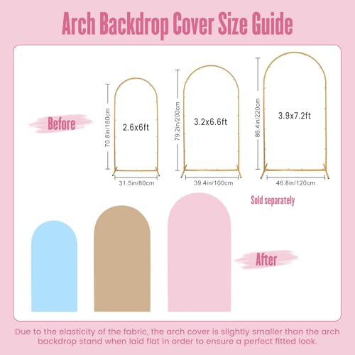 Light Pink Arch Backdrop Spandex Cover for 7.2ft Stand Frame Arch Covers Stretchy Backdrop Fabric for Wedding Bridal Shower Birthday Parties Decor Event Decorations - color: Pink, size: 3.9x7.2ft