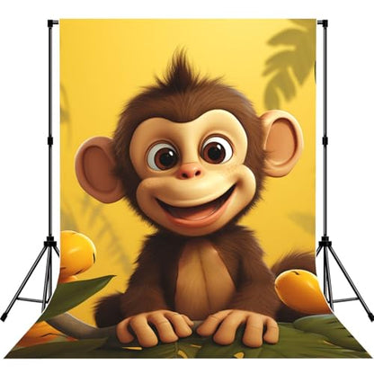 Cute Funny Monkey Banana Backdrop Background for Photography 5x7ft Photobooth Professional Photo Backdrop Curtains Video Photography Studio Photo Backgrounds Banner Booth Background Screen Parties - color: Cute Funny Monkey Banana