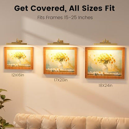 Picture Light Wall Sconce, 4400mAh Rechargeable Wireless Battery Lighting, 12'' Dimmable LED with Remote 3CCT for Wall Art Gallery Display (Antque Gold) - color: Antique Gold, size: 12IN-1pack