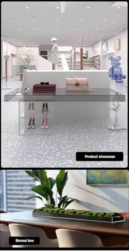3mm Thick Clear Shallow Water Tank, Photography Storage Tray, Photo Posing Props, Acrylic Display Case Showcase, Cosmetic Advertising Shooting Props - size: 20x15x10cm
