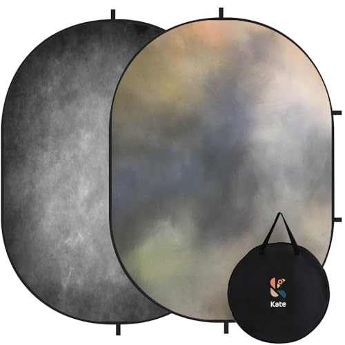 Kate Collapsible Backdrop Pop Up Backdrops Grey Foldable Background for Portrait Photography, Video, 5x6.5ft - color: Grey