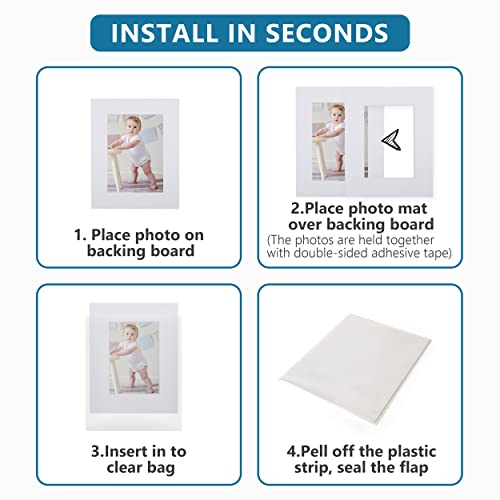 Somime 10 Pack White Photo Board 11x14 Mat for 8.5x11 Photo Mat, White Core Bevel Cut 11x14 Matted Picture Frame Mat Kit Includes 10 Pre Cut Frame Mats & 10 Acid Free Backers & 10 Clear Seal Bags - size: 11x14 10pack white complete set for 8.5x11