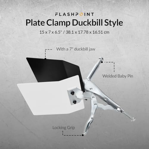 Flashpoint Duckbill Style Plate Clamp, Black/White