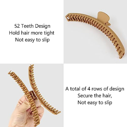Hold Everything Hair Claw Clips for Thick and Thin Hair Big Hair Barrettes for Women and Girls Straight Wavy and Curly Hair Strong Hold Claw Clip with 52 teeth (7-Color) - color: 52 teeth-7