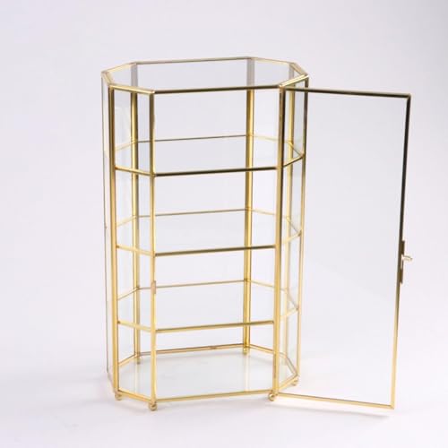 Colaxi Glass Jewelry Box Jewelry Display Case,Birthday Gift,Transparent,Makeup Storage Case Trinket Box Organizer for Bracelet Rings