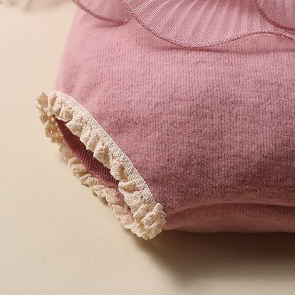 Ylsteed Newborn Photography Outfits Girl Lace Romper with Headband Photo Shoot Outfits Girls Photo Props-Ruffles Cameo - color: Cameo
