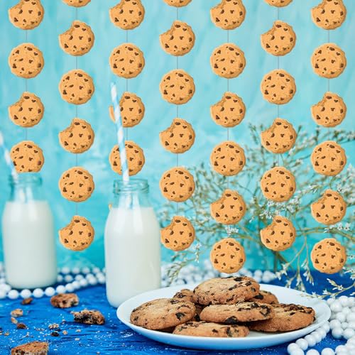 Xinnun Cookie Party Decorations Chocolate Chip Cookie Garlands Banners Cutouts Ribbon Streamers for Street Theme Birthday Baby Shower Party Decorations Supplies - style: Cookie