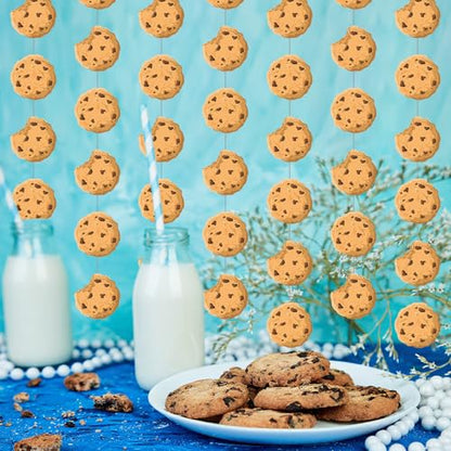 Xinnun Cookie Party Decorations Chocolate Chip Cookie Garlands Banners Cutouts Ribbon Streamers for Street Theme Birthday Baby Shower Party Decorations Supplies - style: Cookie