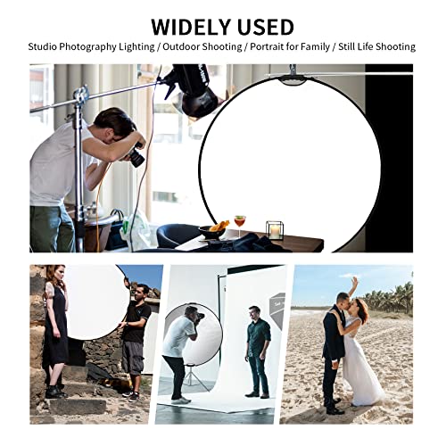 Selens 43 Inch (110cm) Photography Reflector, Collapsible Light Reflector with Carrying Case, 5 in 1 Reflector for Photography Photo Studio Lighting -Translucent, Silver, Gold, White and Black - size: 43 Inch