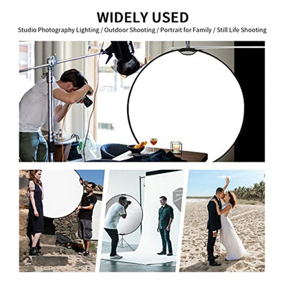 Selens 43 Inch (110cm) Photography Reflector, Collapsible Light Reflector with Carrying Case, 5 in 1 Reflector for Photography Photo Studio Lighting -Translucent, Silver, Gold, White and Black - size: 43 Inch