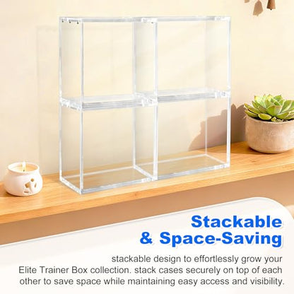 Elite Trainer Box Acrylic Case,8mm(0.31in) Ultra Thick Stackable Acrylic Display Case,ETB Protector with 6x3mm Strong Magnets,Compatible with Elite Trainer Box,Boxes for Display - size: Elite Trainer Box Case