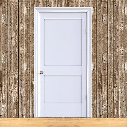 Beistle Western Barn Siding Wall Backdrops, 4’ x 30’, 3 Pack - Rustic Farm Backdrop, Photo Backdrop, Barnyard Background, Weathered Barn Decor, Easy to Adhere Wall Covering, Photography Background - style: Barn Siding - 3 Piece