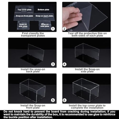 uxcell Acrylic Clear Display Case Box Dustproof Protection Showcase Cube Collectibles Show Box 7.9x3.9x5.9inch - size: 7.9x3.9x5.9 inch