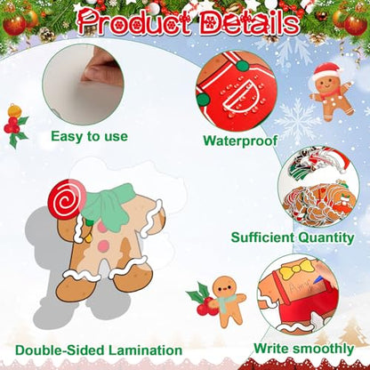60pcs Christmas Theme Cutouts Gingerbread Man Bulletin Board Decoration Xmas Gingerbread Man Paper Cut-Outs Classroom Decor for Xmas Classroom DIY Craft Photo Wall Door Christmas Winter Party Supplies - style: Gingerbread Man