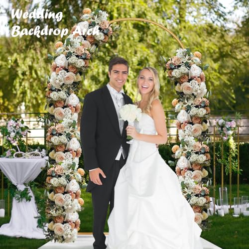 6.6FT Metal Wedding Arch Stand Gold Square Arched Backdrop Frame for Party Ceremony Valentines Day Birthday Bridal Baby Shower Garden Floral Balloon Arch Decoration - size: 6.6ft Stand