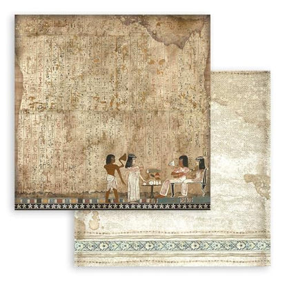 Stamperia - Scrapbook Paper Pad for Scrapbooking, Albums, Cards, Bullet Journals, and More, Acid Free, Double-Sided, Perfect for Crafts and Gifting (Land of Pharaohs Maxi Background) (30.5 x 30.5 cm)