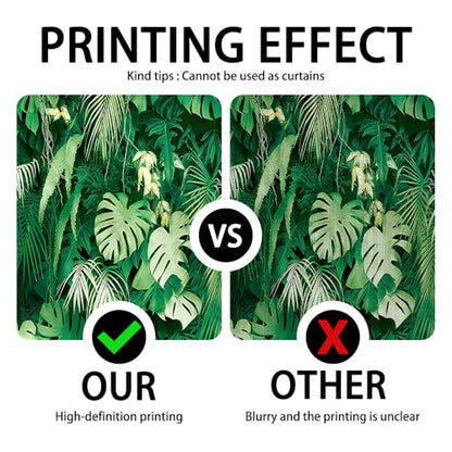 8x8FT Jungle Safari Plants Photo Background Hawaiian Luau Green Tropical Palm Leaves Photography Backdrop Birthday Party Baby Shower Polyester Decorations Supplies Banner - size: 8x8FT