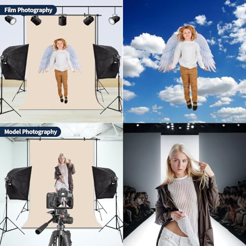 Beige Backdrop Background for Photography Photo Booth Backdrop for Photoshoot Background Screen Video Recording Parties Curtain 5x7FT - color: Beige, size: 5x7ft