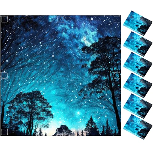 6 Pcs x 2 ft Fluorescent Light Covers with 48 Magnets for Fluorescent Light Shade Drop Ceiling Filters for Classroom Office Kitchen Decor(Starry Night) - style: Starry Night