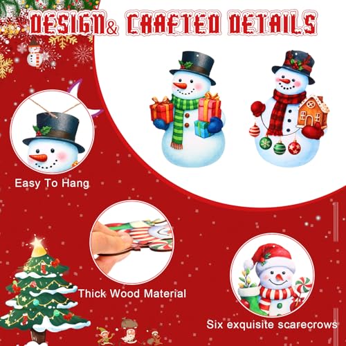 Winter Snowman Garland Wooden Snowman Banner Winter Decoration for Home, Wooden Hanging Garland for Christmas Halloween Thanksgiving Party Wall Decor Photo Booth Backdrop - style: Snowman
