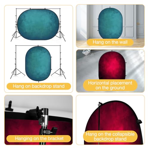 Kate Collapsible Backdrop Pop Up Backdrops Portable Red Cyan Photo Background, Video Conference, Portrait Photography, 5x6.5ft - color: Red