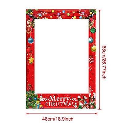 LaVenty Set of 35 Christmas Photo Booth Props Christmas Photo Props Christma Photo Frame Christma Party Supplies