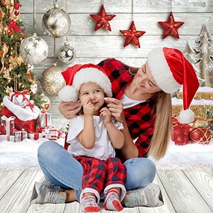 CHAIYA 10X10FT Christmas Backdrop White Wood Floor Photography Backdrop Winter Snow Xmas Tree Gift Family Party Background New Year Party Decoration Backdrop CY242 - size: 10′x10′
