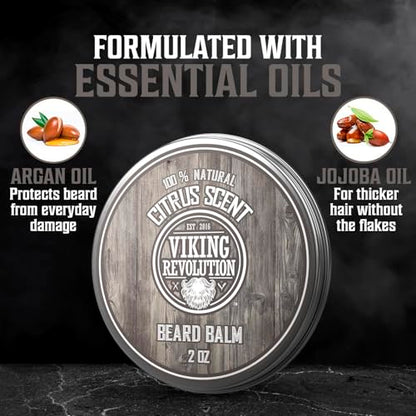 Viking Revolution - Ultimate Beard Kit - Beard Grooming Kit with Beard Brush, Beard Comb, Beard Balm, Beard Oil, Beard & Moustache Scissors - Gifts for Men - size: 5 Piece Set