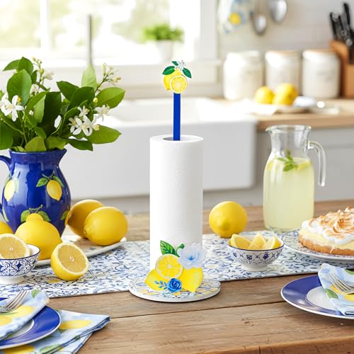Namalu Capri Lemon Paper Towel Holder Capri Lemon Kitchen Decor Kitchen Fun Paper Towel Holder Dispenser for Bedroom Toilet Countertop Decor - style: Capri Lemon