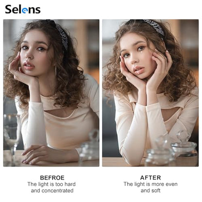 Selens 23.6x35.4in/60x90cm Oval Light Reflector Diffuser, Collapsible Soft Light Diffusion with Carrying Bag for Photo Studio Photography - size: 23x35inch/60x90cm with carrying bag