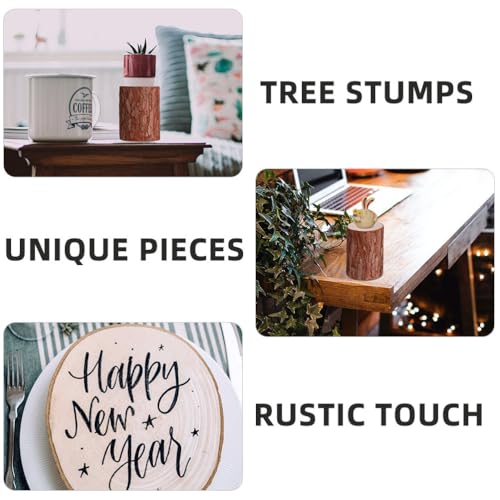 Wooden Pile Ornaments 3.94 Inch Cedarwood Small Tree Stump Stand Rustic Wood Stump Decor for Photography Props DIY Decoration and Display Base
