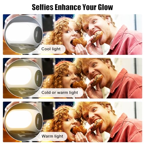 Magnetic Fill Light for Gimbal Stabilizer, Magnetic Light for DJI Gimbal Small Video Lights, 40 Led Portable Clip Cell Phone Selfie Lights, Rechargeable Selfie Lights with 3 Lights Modes