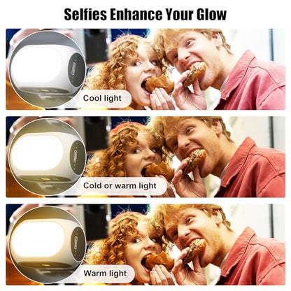 Magnetic Fill Light for Gimbal Stabilizer, Magnetic Light for DJI Gimbal Small Video Lights, 40 Led Portable Clip Cell Phone Selfie Lights, Rechargeable Selfie Lights with 3 Lights Modes