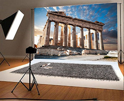 Yeele 8x6ft Acropolis Ancient Ruin Site Backdrop Vinyl Parthenon Temple Marble Pillar Greece Landmark Building Photography Background Baby Adult Travel Portraits Photo Booth Shooting Studio Props