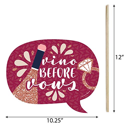 Big Dot of Happiness Funny Vino Before Vows - Winery Bridal Shower or Bachelorette Party Photo Booth Props Kit - 10 Piece - color: Vino