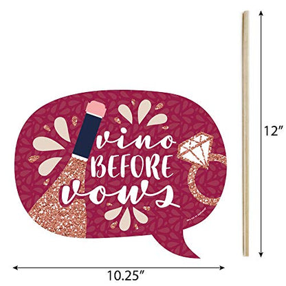 Big Dot of Happiness Funny Vino Before Vows - Winery Bridal Shower or Bachelorette Party Photo Booth Props Kit - 10 Piece - color: Vino