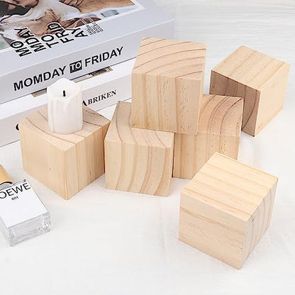 GNIEMCKIN 100 Packs Wooden Blocks for Crafts, 2 Inch Pine Wood Cubes, Wooden Cubes for Paint, Stamp, Decorate, DIY Projects and Personalized Gifts - size: 100 Packs 2 Inch