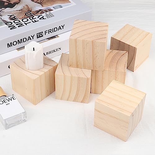 GNIEMCKIN 30 Packs Wooden Blocks for Crafts, 2.36 Inch Pine Wood Cubes, Wooden Cubes for Paint, Stamp, Decorate, DIY Projects and Personalized Gifts - size: 30 Packs 2.36 Inch